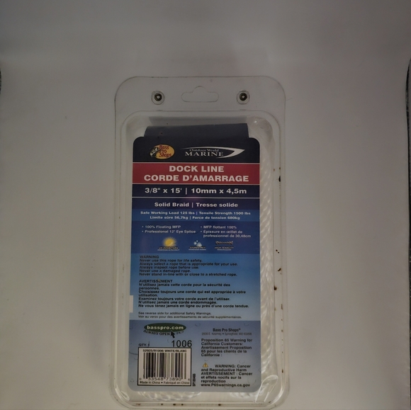 Bass Pro shops floating dock line 3/8 X 15 - Picture 2 of 2